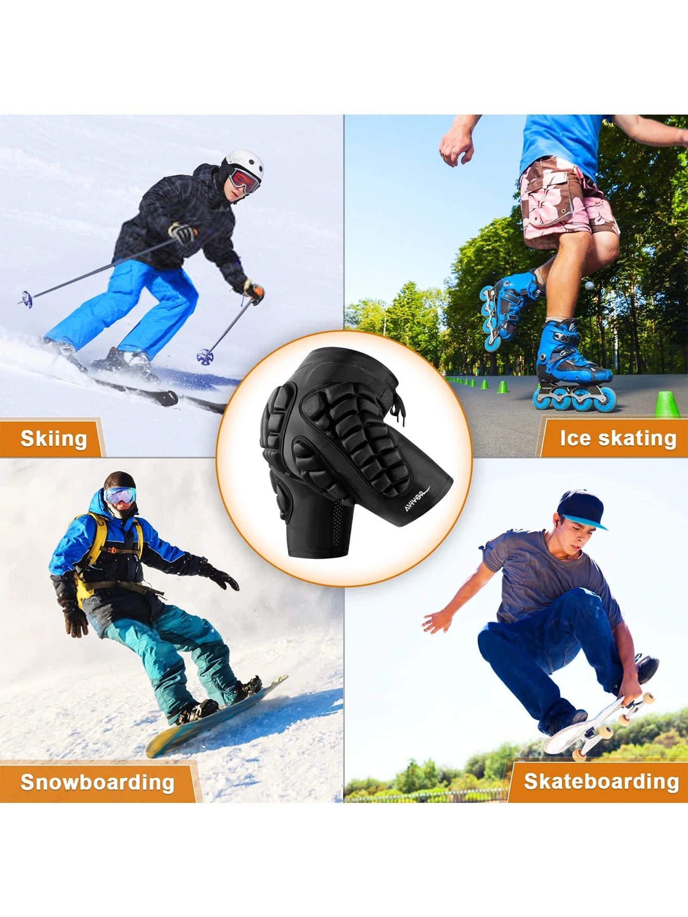 AVIVOR Protective Padded Shorts for Snowboarding, Skateboarding, and Skiing with 3D Hip, Butt, and Tailbone Protection